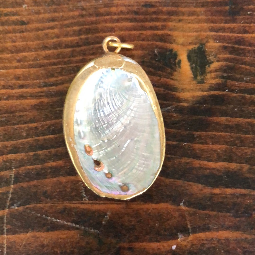 Seashell pendant gold trimmed